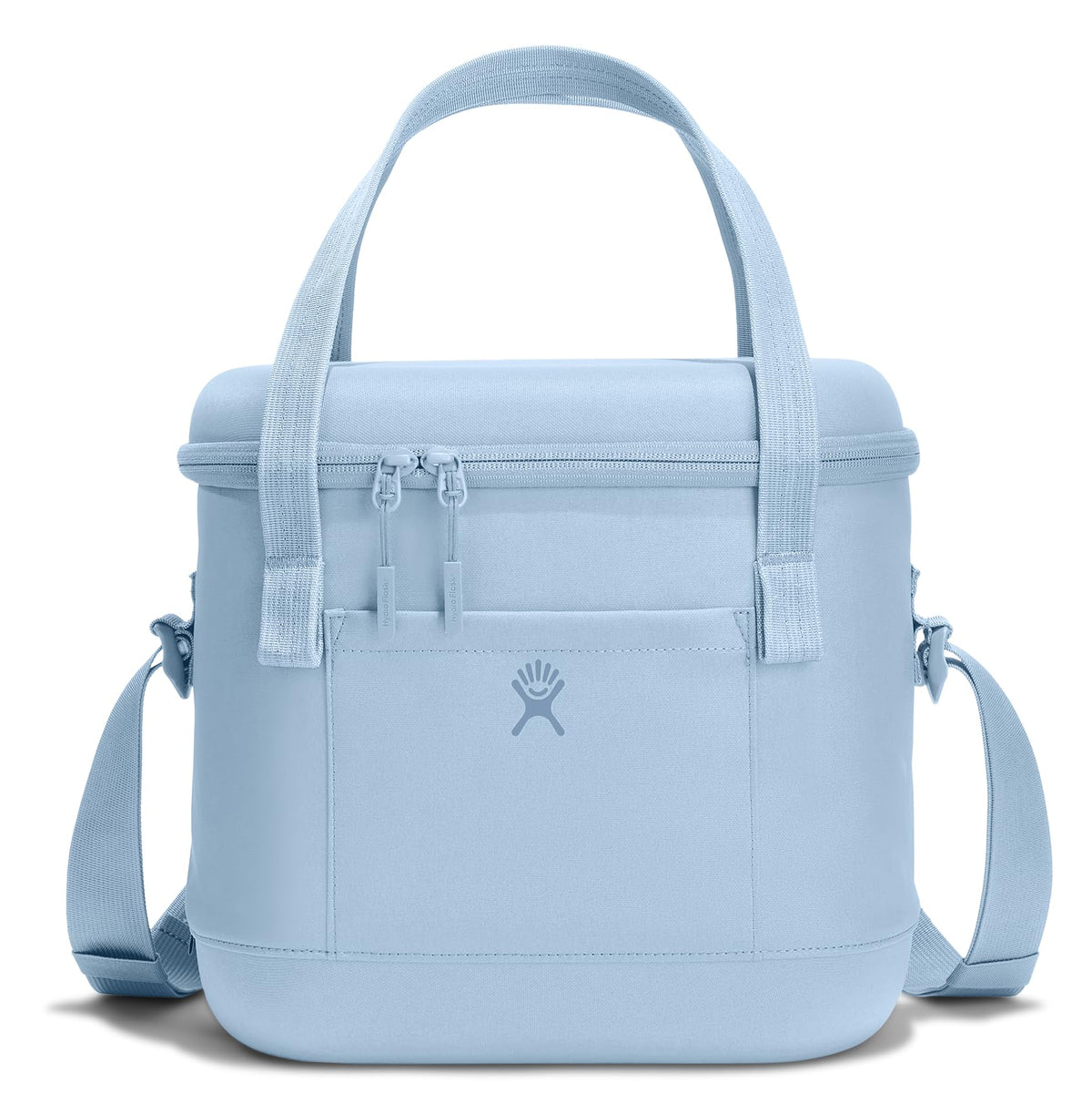 Hydro Flask Carry Out Soft Cooler 12L Surf front view shows compact, on-the-go cooling for day trips.