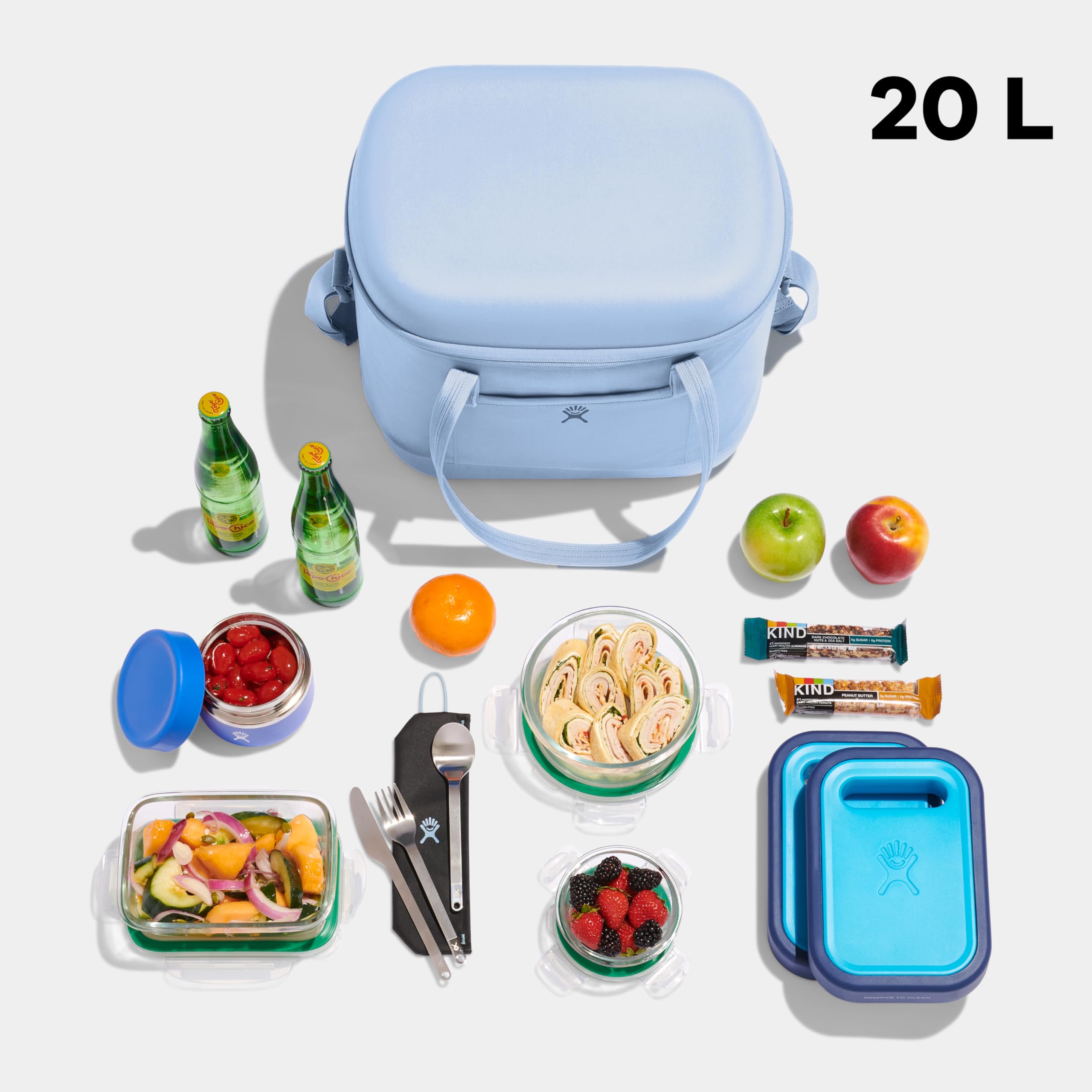 Hydro Flask Cooler Bag with insulated lining keeps contents cold up to 24 hours.