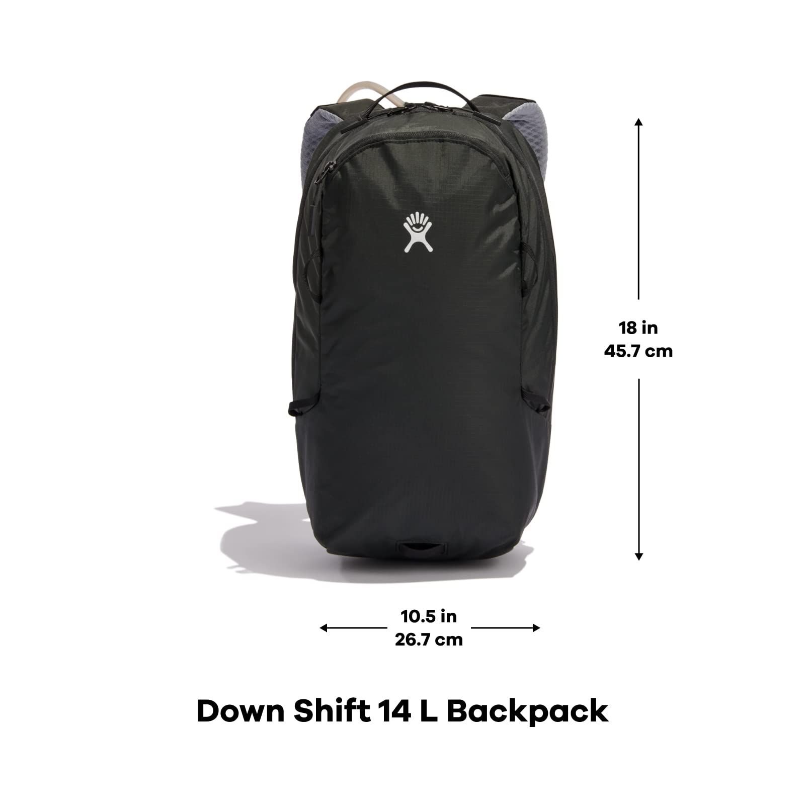 Hydro Flask Down Shift pack shows helmet loops and pocket storage