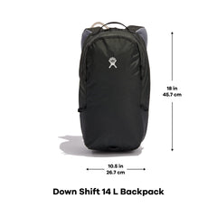 Hydro Flask Down Shift pack shows helmet loops and pocket storage
