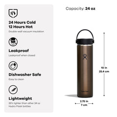 Hydro Flask tourmaline 24oz bottle in action, keeping drinks cold on long hikes.