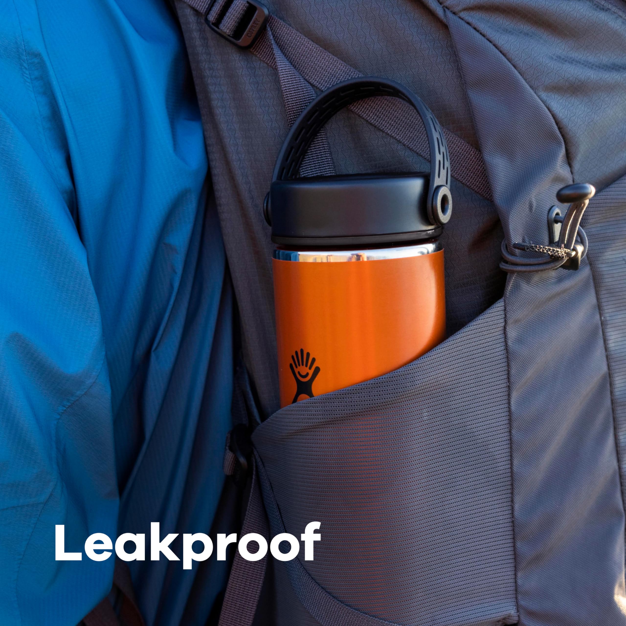 Hydro Flask wide-mouth opening showing easy sipping during outdoor adventures.