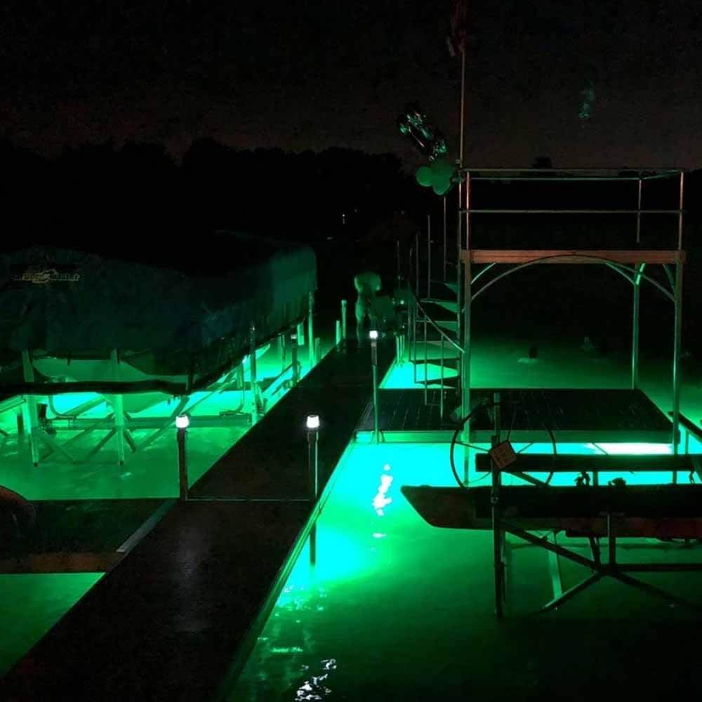 Hydro Glow DM260 dock light wide delivers broad pier illumination.