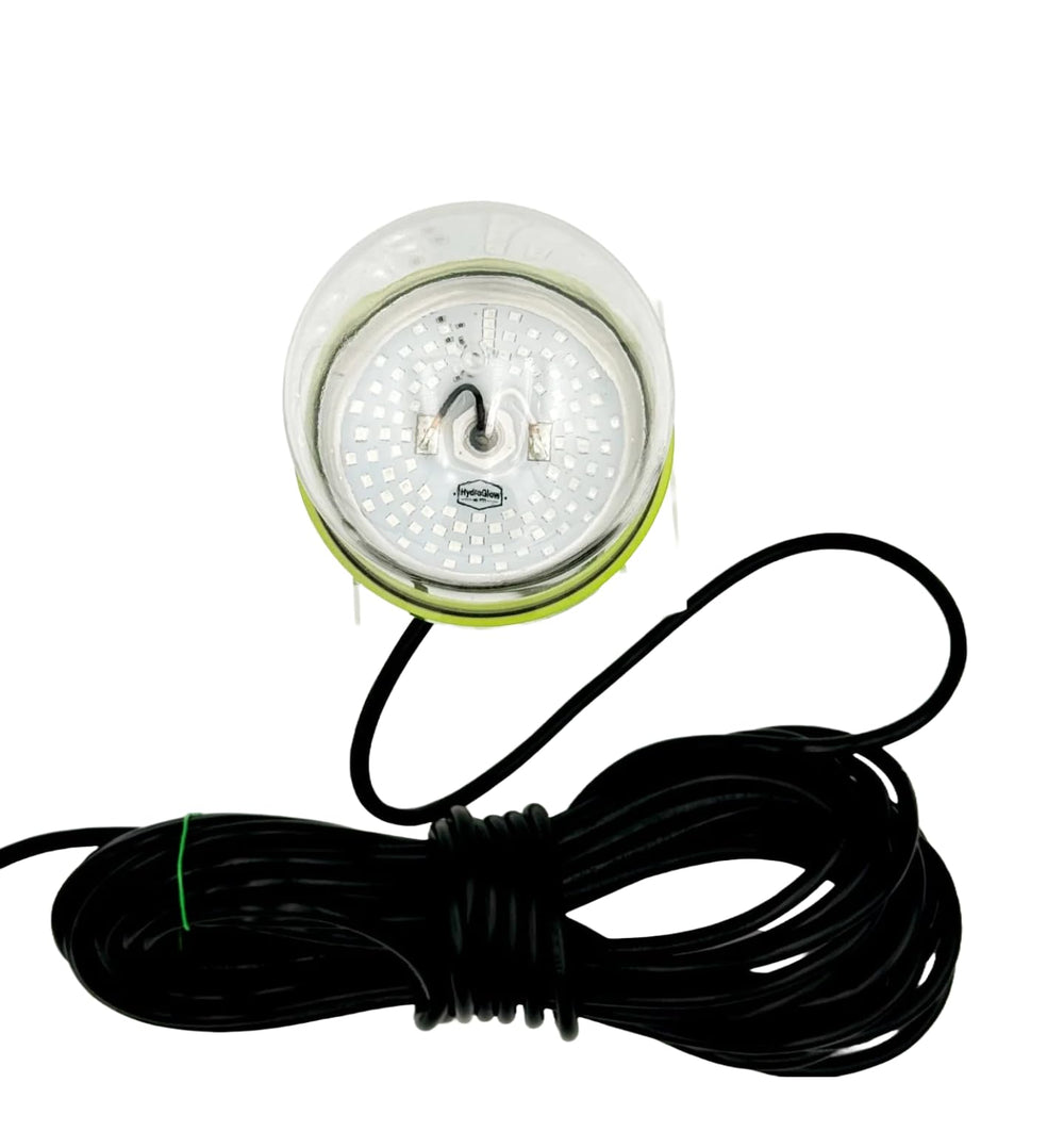 Hydro Glow sea floor dock light with 50ft cord for vibrant green underwater glow.