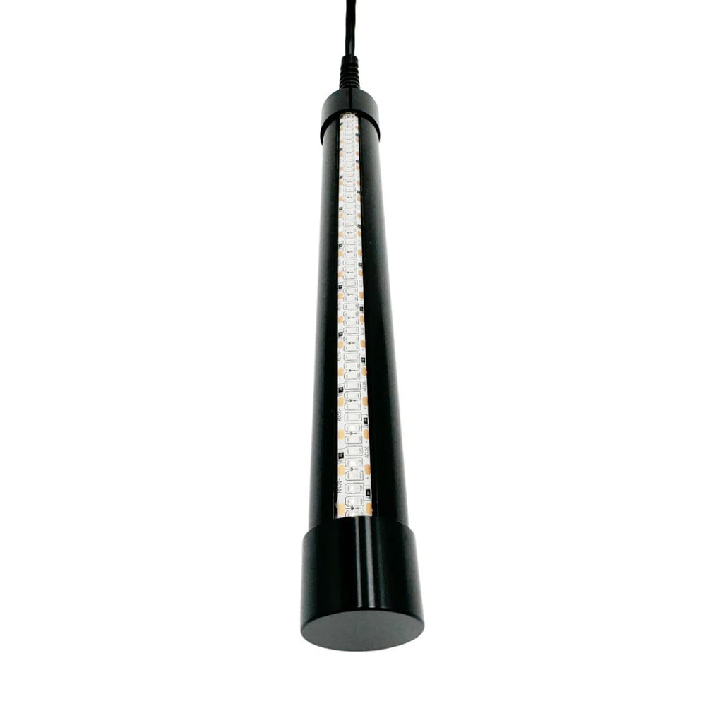Hydro Glow underwater fishing light in setup position to reach deeper water.