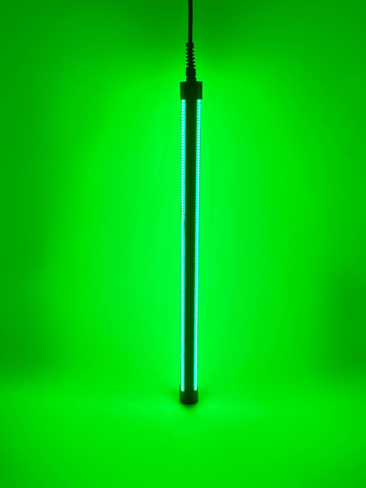 Hydro Glow underwater fishing light with 360-degree visibility glowing across the water.