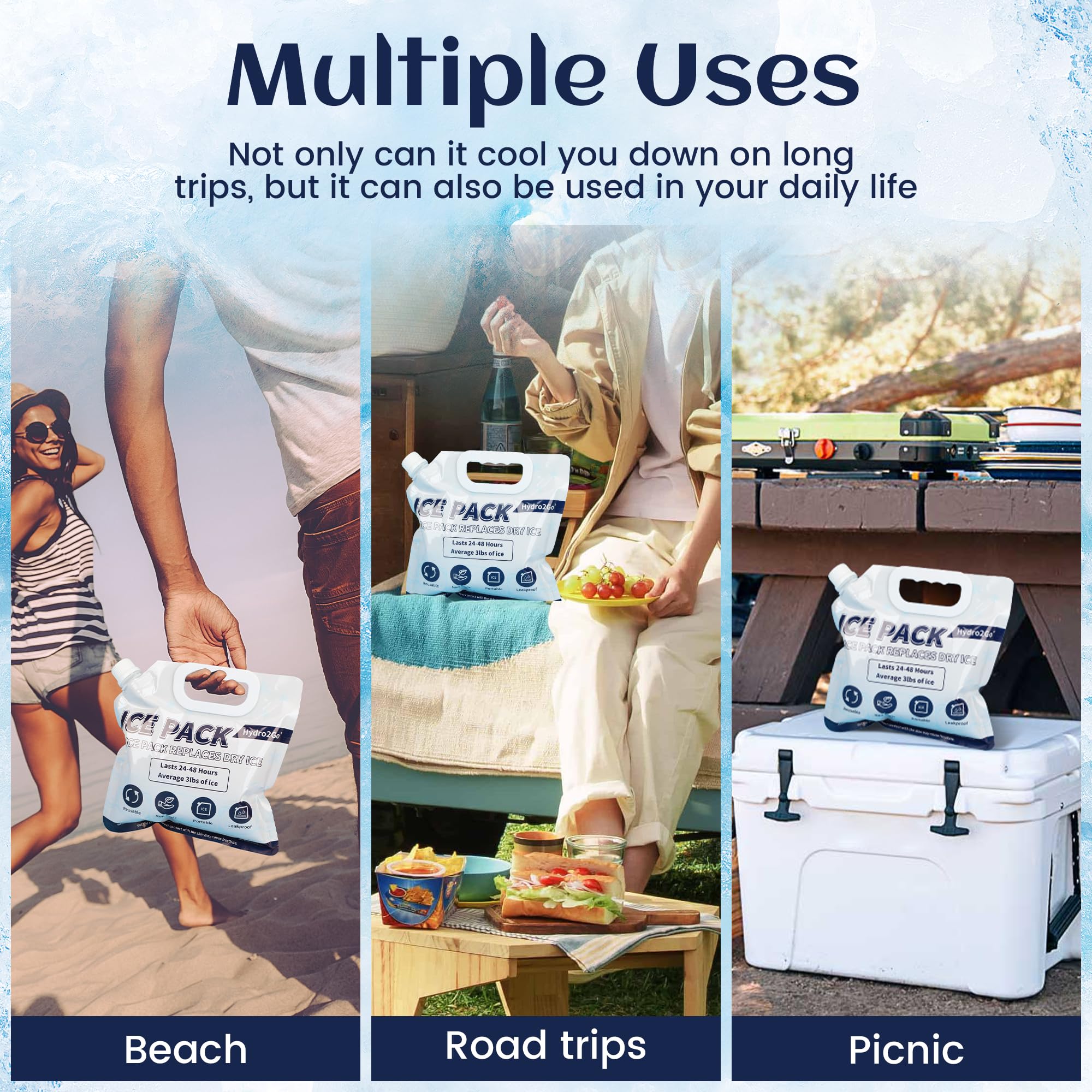 Hydro2Go easy-fill lid for quick setup and freezing.