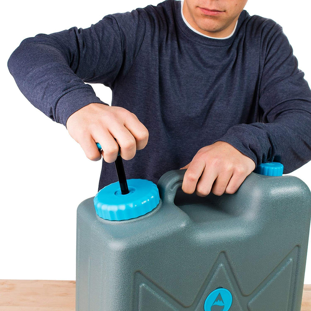 HydroBlu pressurized Jerry Can Water Filter outdoor kit setup for hydration