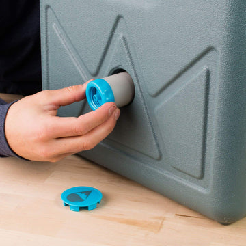 HydroBlu pressurized Jerry Can Water Filter PET plastic close-up highlighting build