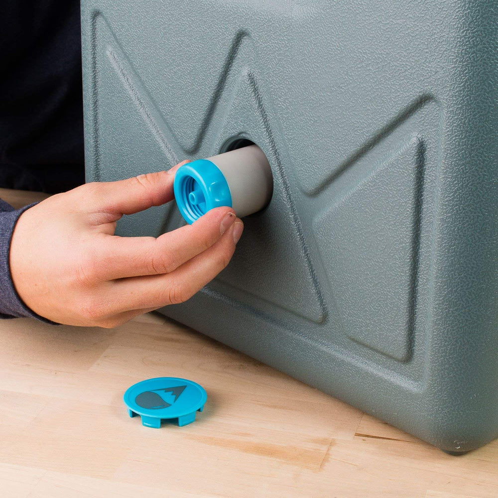 HydroBlu pressurized Jerry Can Water Filter PET plastic close-up highlighting build