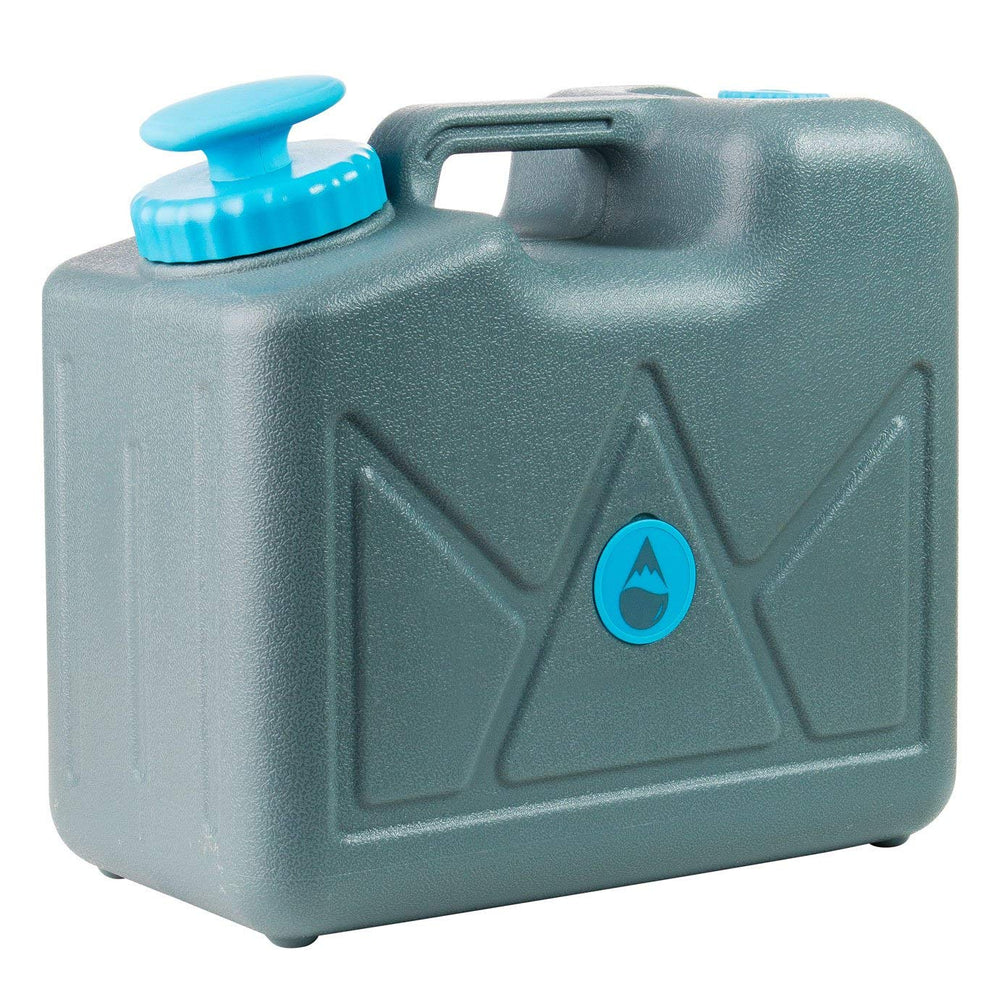 HydroBlu pressurized Jerry Can Water Filter side panel with label, highlighting durable PET construction