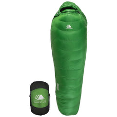 Hyke & Byke Katahdin 15F sleeping bag outer shell demonstrates durable water resistance for damp camps.