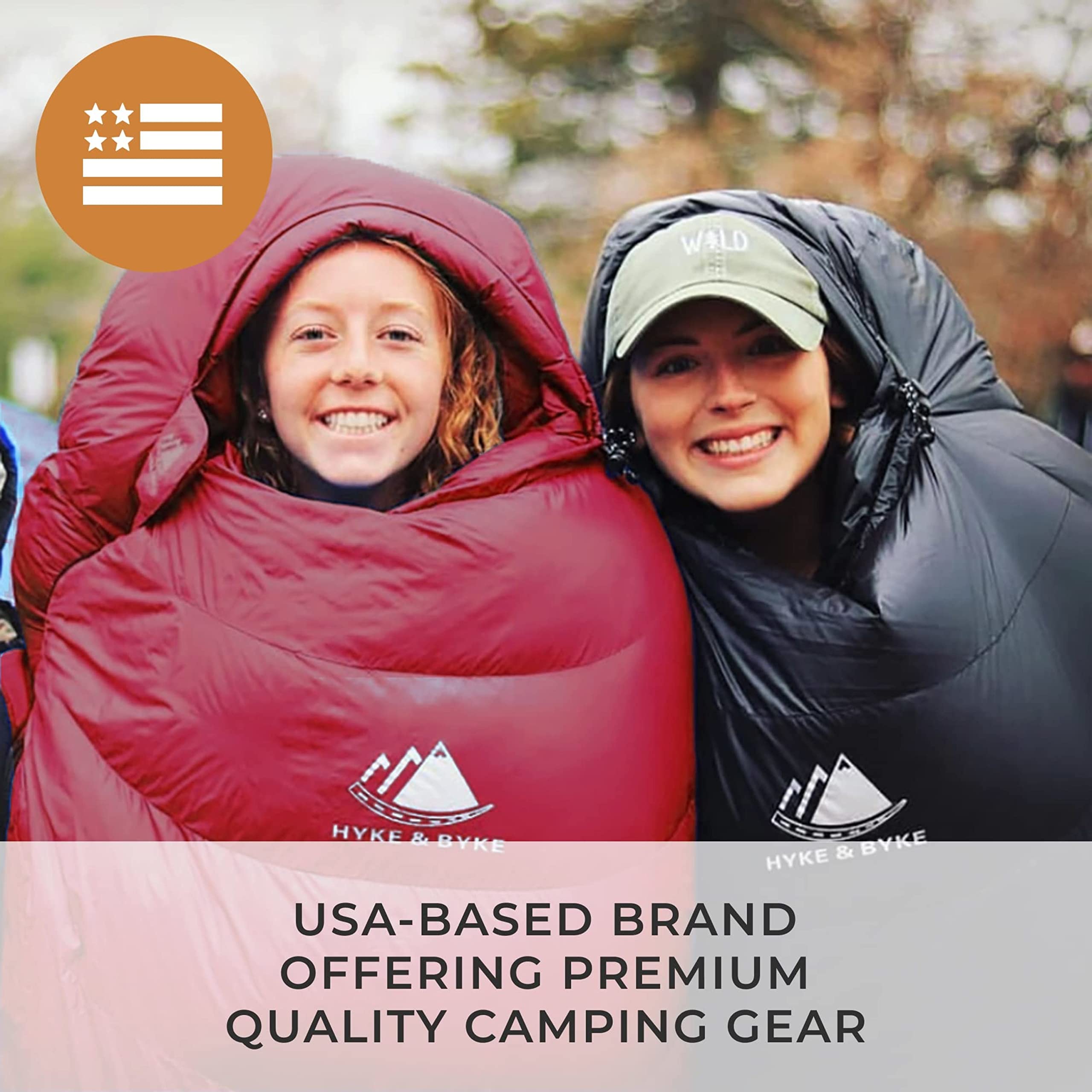 Hyke & Byke Shavano 32F sleeping bag shows space-saving design for backpackers.