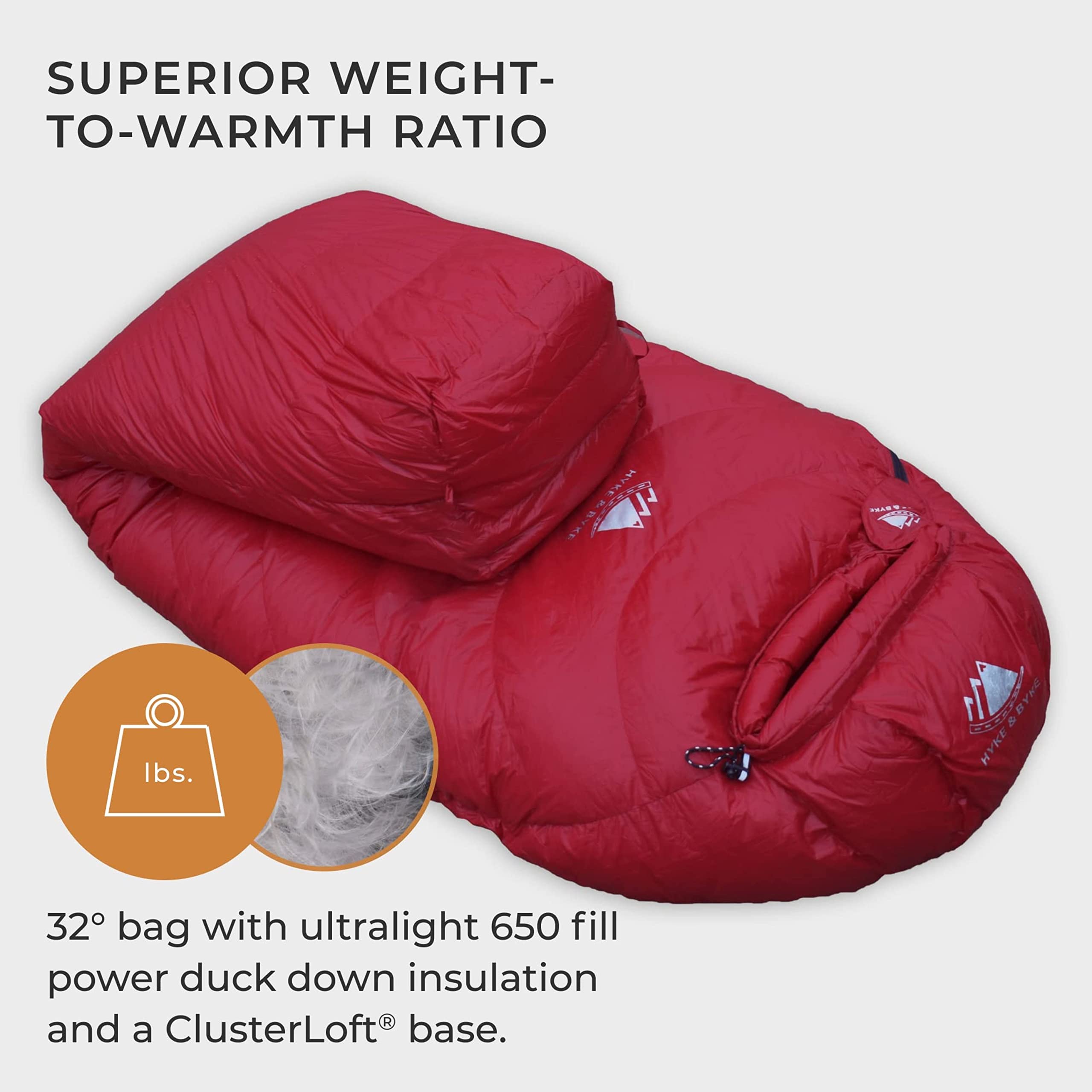Hyke & Byke Shavano packable bag demonstrating ultralight design for thru-hikes.