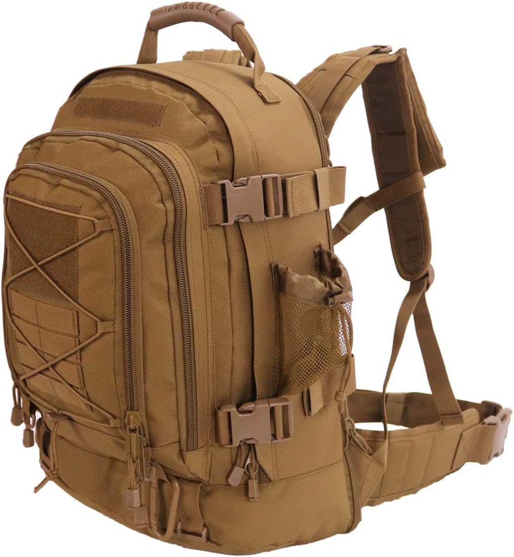 HYKING expandable backpack front view shows versatile compartments for daily travel