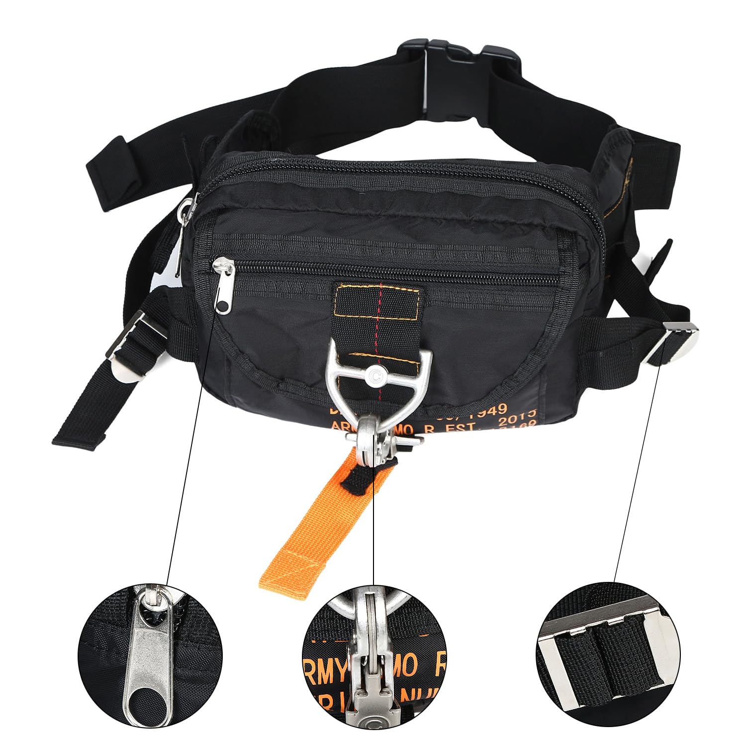 HYKING tactical waist pack main compartment organized for gear.