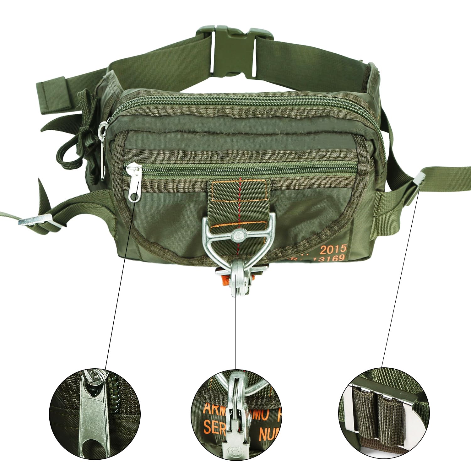HYKING US Air Force deployment bag zipper closure enables fast access.