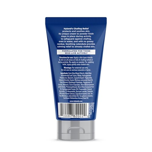 Hyland's cream-to-powder formula applied to skin for quick-dry, non-greasy finish