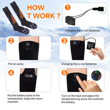 Hyliaty heated socks suited for hunting, skiing, hiking, and winter activities.