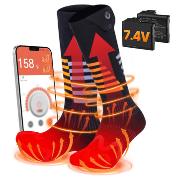 Hyliaty upgraded 7.4V heated socks provide toe-to-forefoot warmth for cold days.
