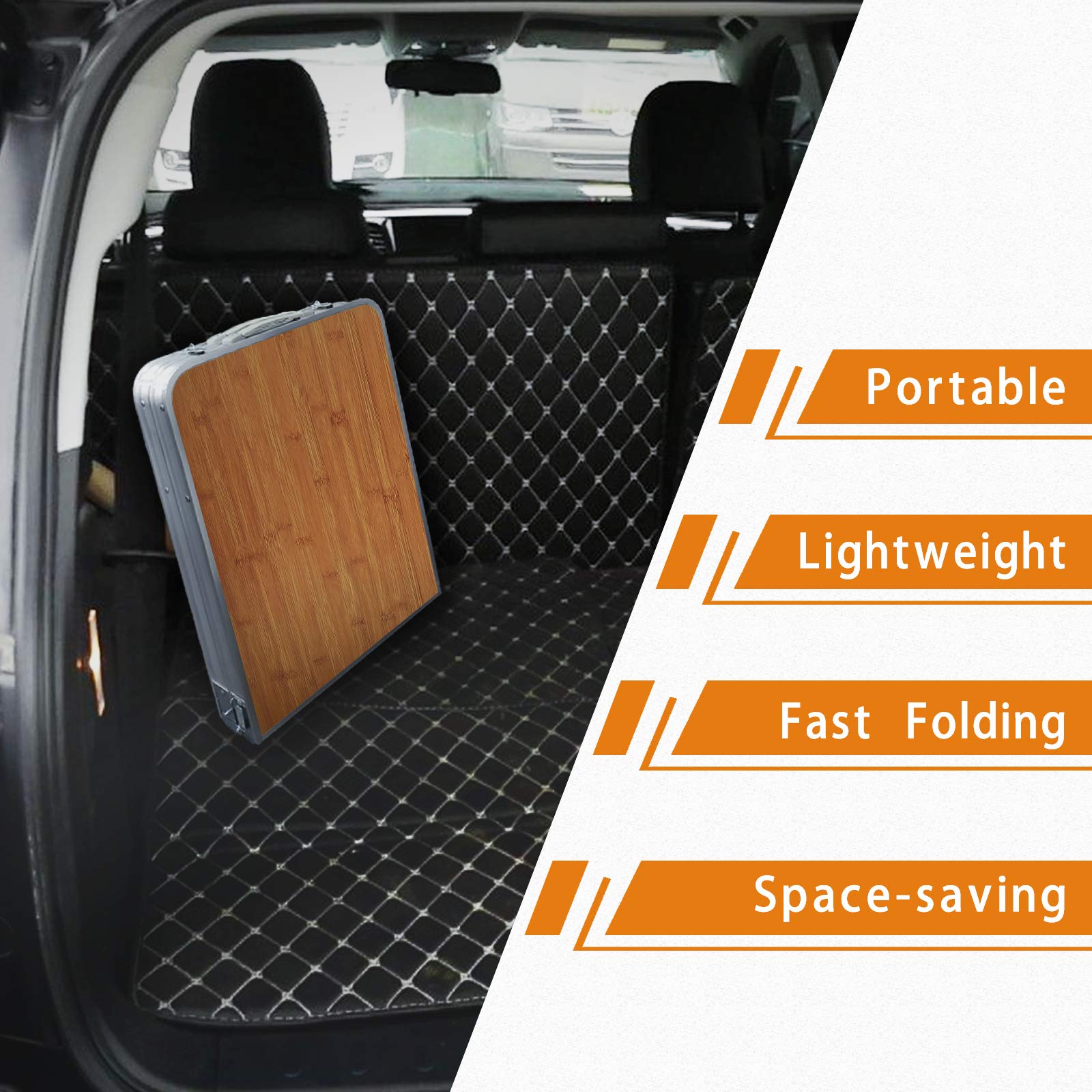 HYMnature folding table open dimensions reveal a spacious prep surface for tasks.