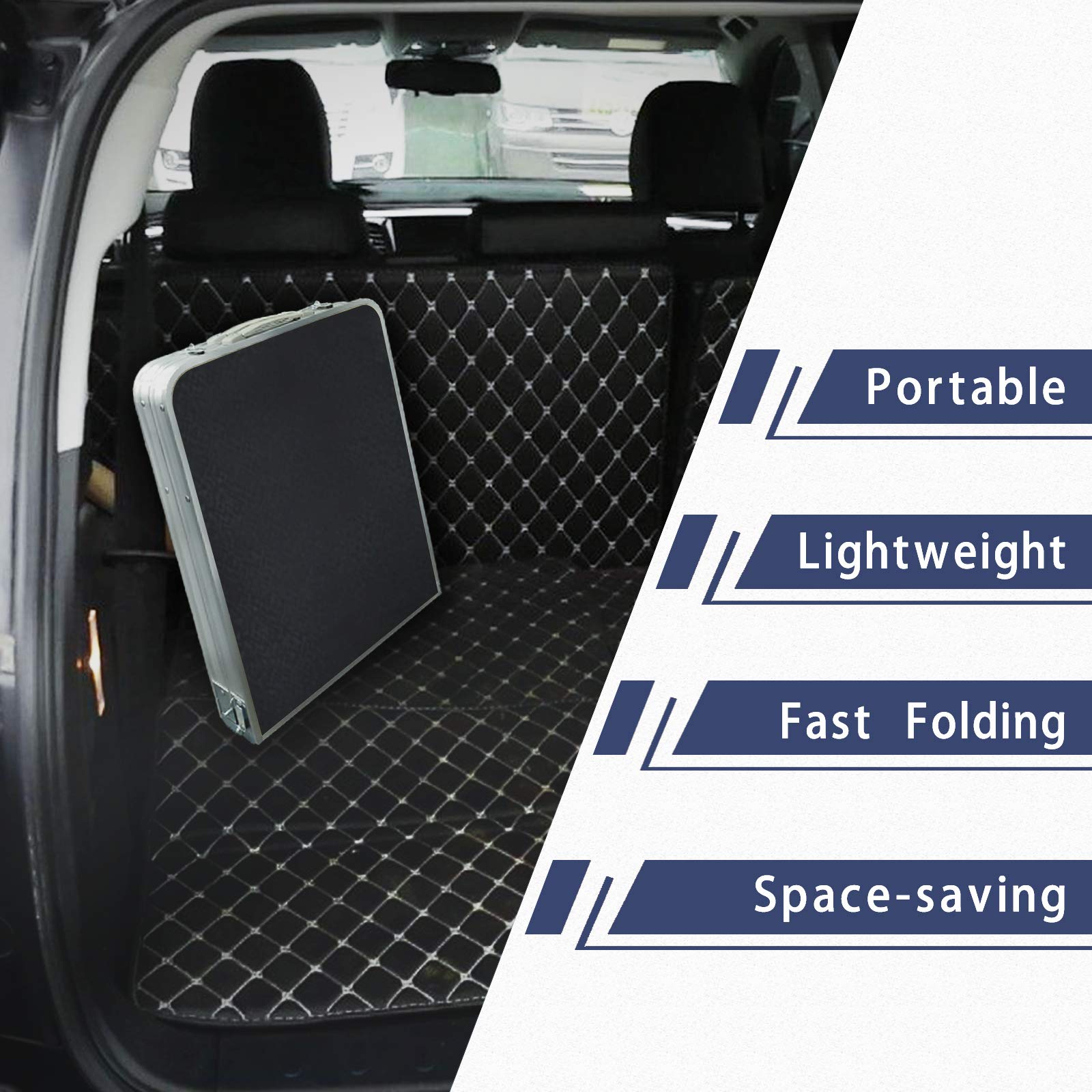HYMnature portable table with carry handle for easy transport.