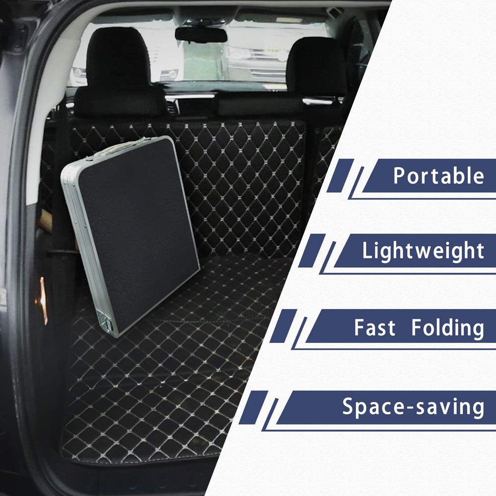 HYMnature portable table with carry handle for easy transport.