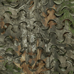HYOUT camo netting on hunt blind setup demonstrates easy cut-to-fit versatility