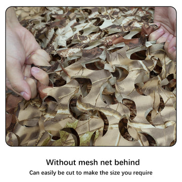 HYOUT camo netting draped over a tree blends into forest surroundings.