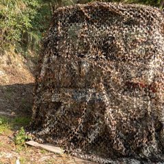HYOUT camo netting close-up reveals tear-resistant fabric for repeated outdoor use.