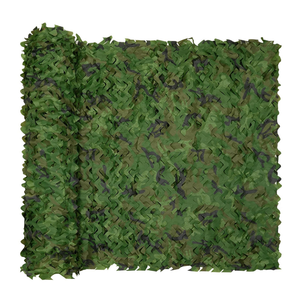HYOUT camouflage netting roll for forest-drape blends with woodland landscape for stealth hunting.