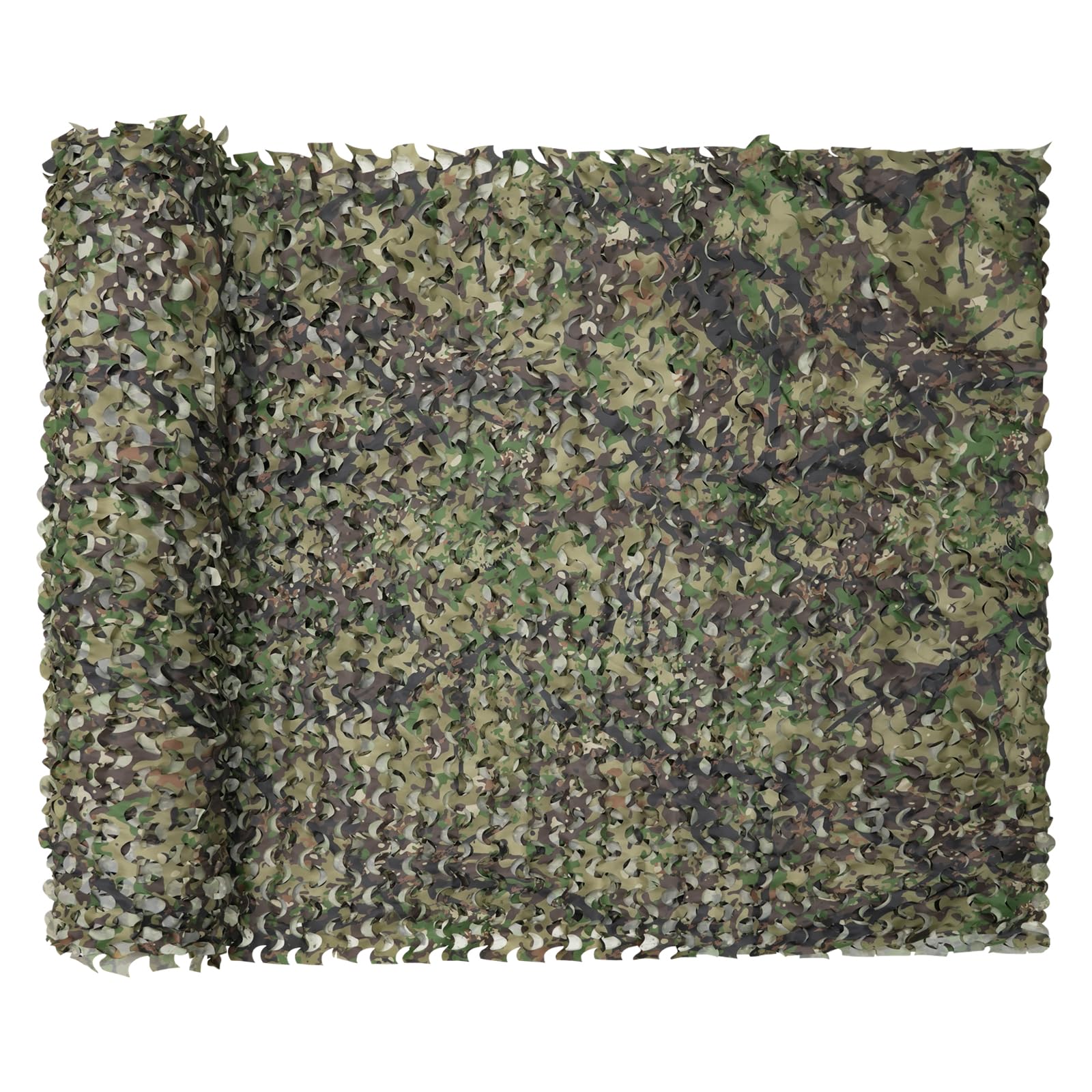 HYOUT camo netting woodland-pattern cover blends with surroundings for camping and hunting.