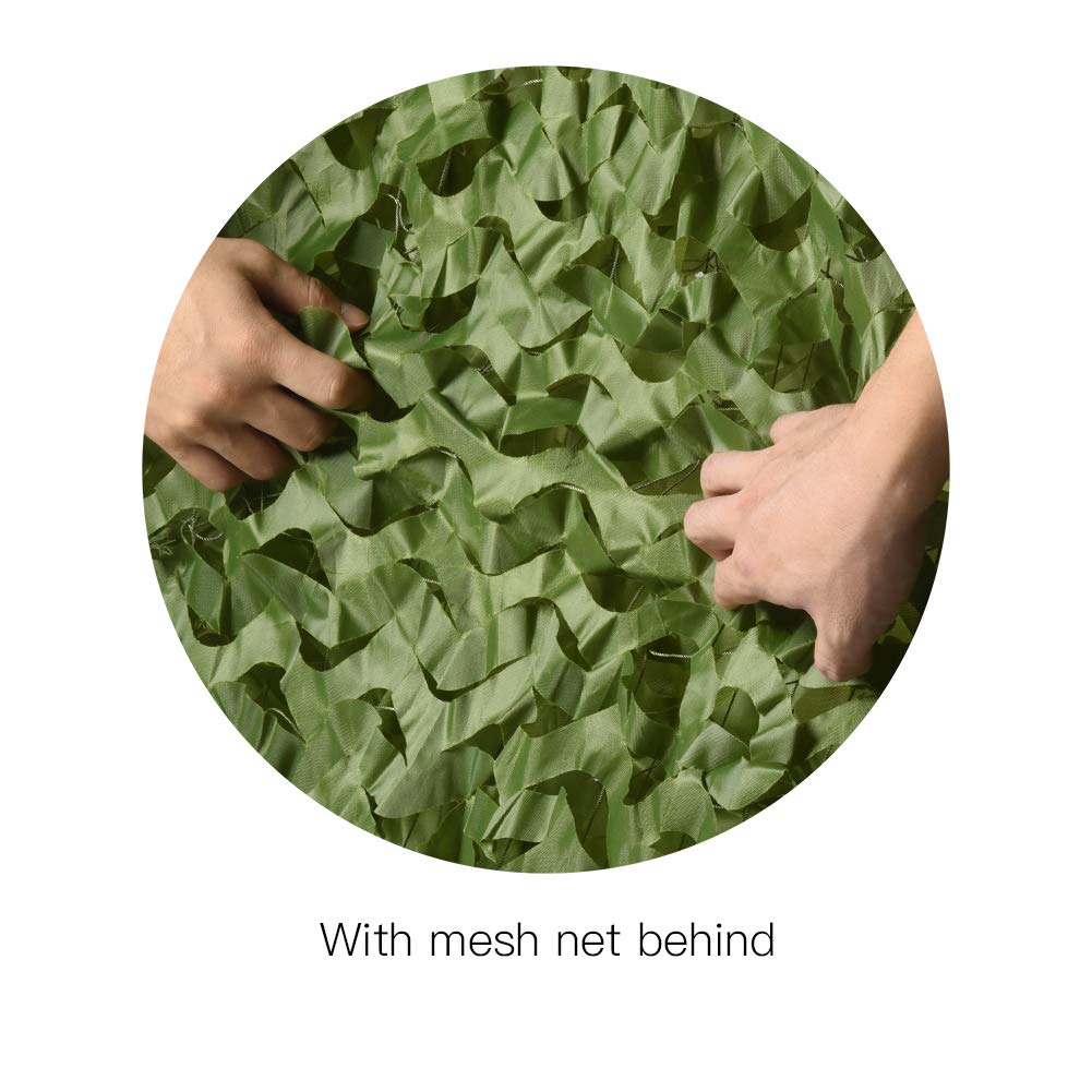 HYOUT camouflage netting used in camping setup for easy hanging and versatile use.