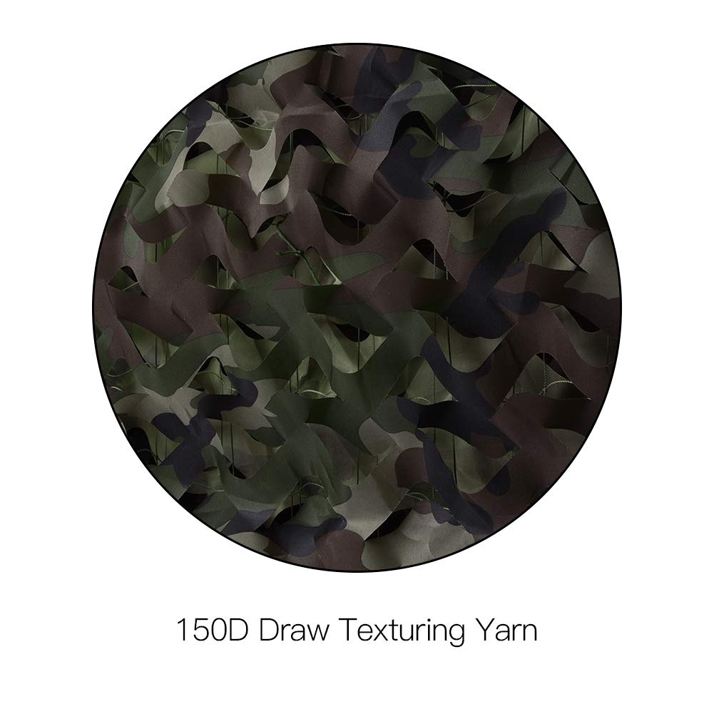 HYOUT camouflage netting garden-screen setup shows versatile use for backyard privacy and shade.