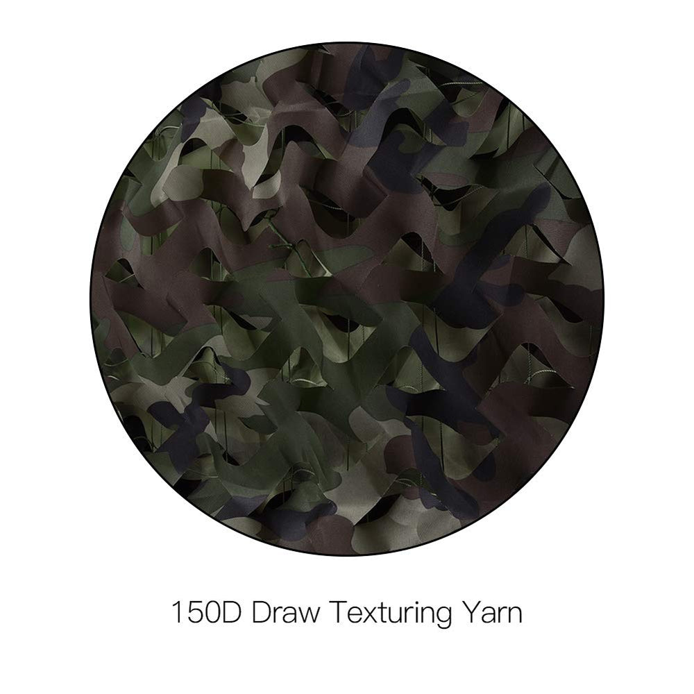 HYOUT camouflage netting garden-screen setup shows versatile use for backyard privacy and shade.
