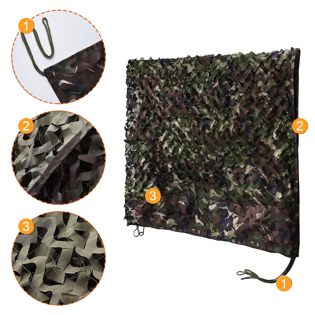 HYOUT camouflage netting lightweight design highlights easy carrying and quick setup for camping.