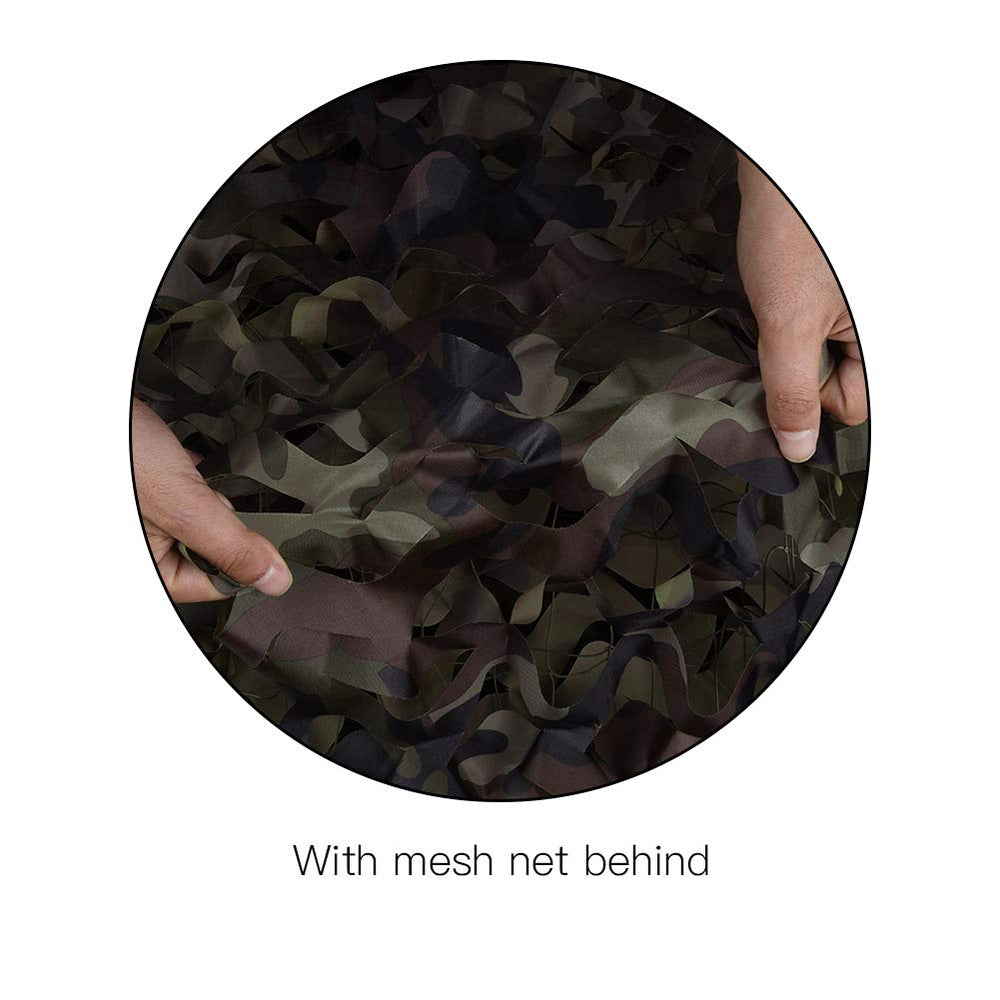 HYOUT camouflage netting reinforced edge detail emphasizes durability during hanging and staking tasks.