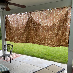 HYOUT camouflage netting woodland camo demonstrates lightweight weatherproof field use
