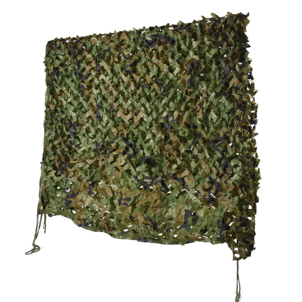 HYOUT camouflage netting close-up showing durable polyester mesh for easy hanging and staking.