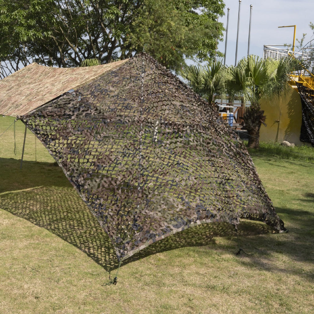 HYOUT camouflage netting woodland camo demonstrates realistic colors for effective concealment in the field.