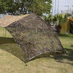 HYOUT camouflage netting woodland camo demonstrates realistic colors for effective concealment in the field.