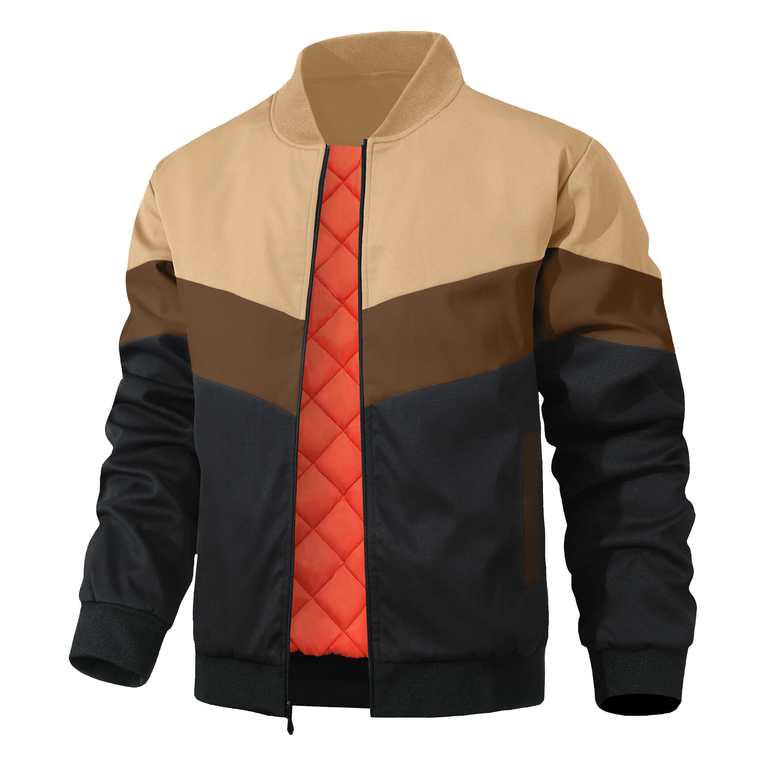 HYPESTFIT mens bomber jacket front view showing windproof silhouette and styling benefits