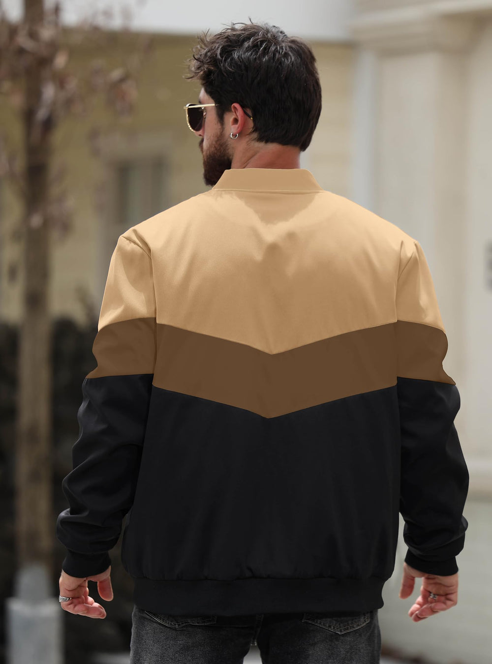 HYPESTFIT mens bomber jacket ribbed cuffs and hem for snug fit during outdoor use