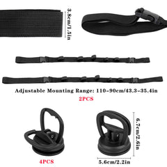 Adjustable length rod rack strap for car fishing rod holder