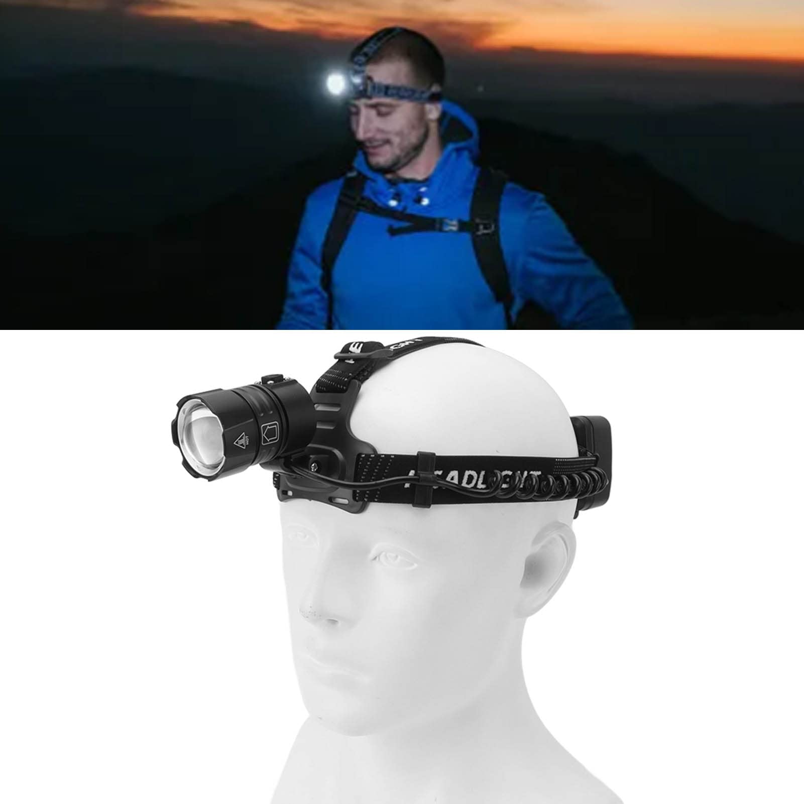 Hyuduo headlamp withstands rain and cold for rugged conditions outdoors.
