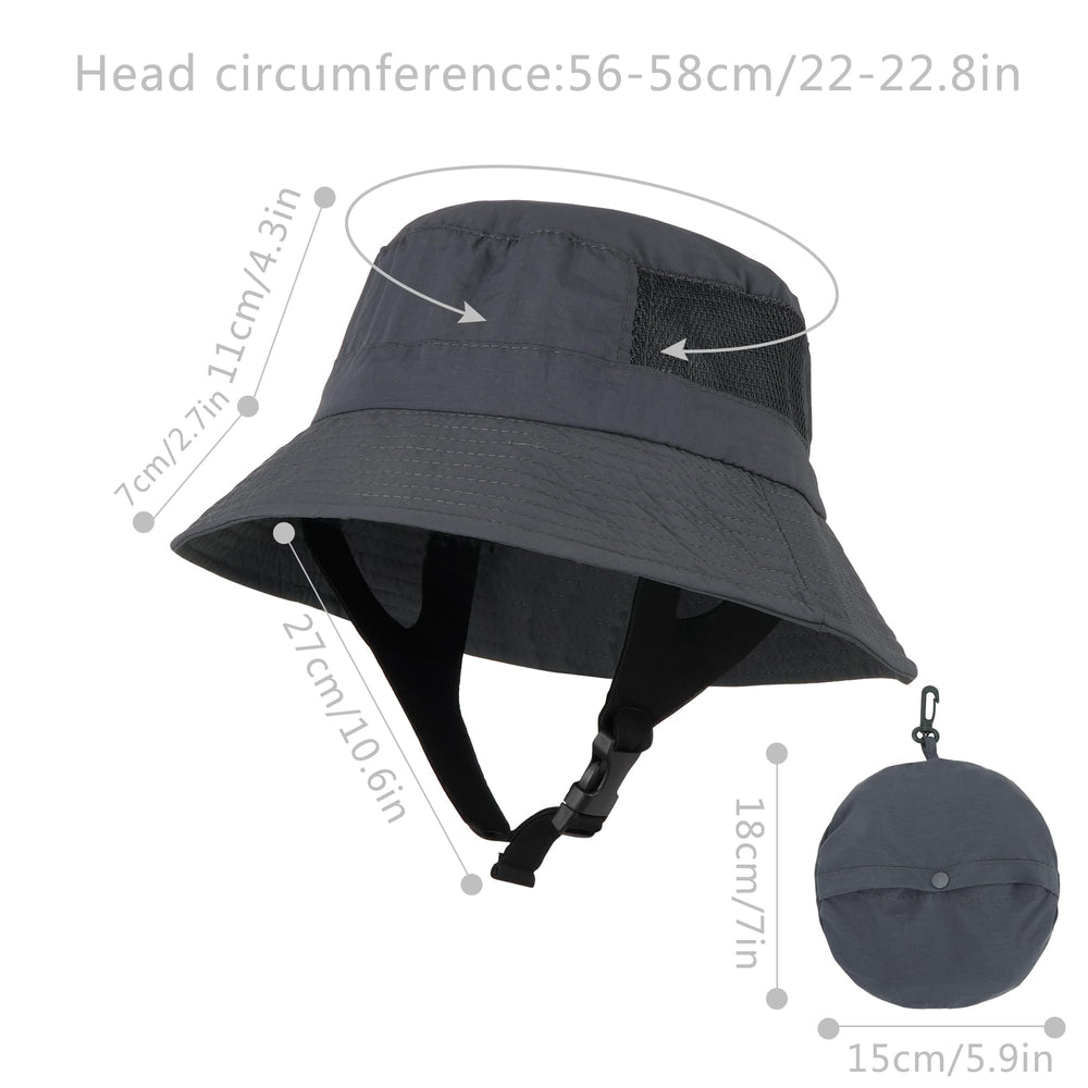 Hyuyikuwol bucket surf hat with chin strap for windy conditions