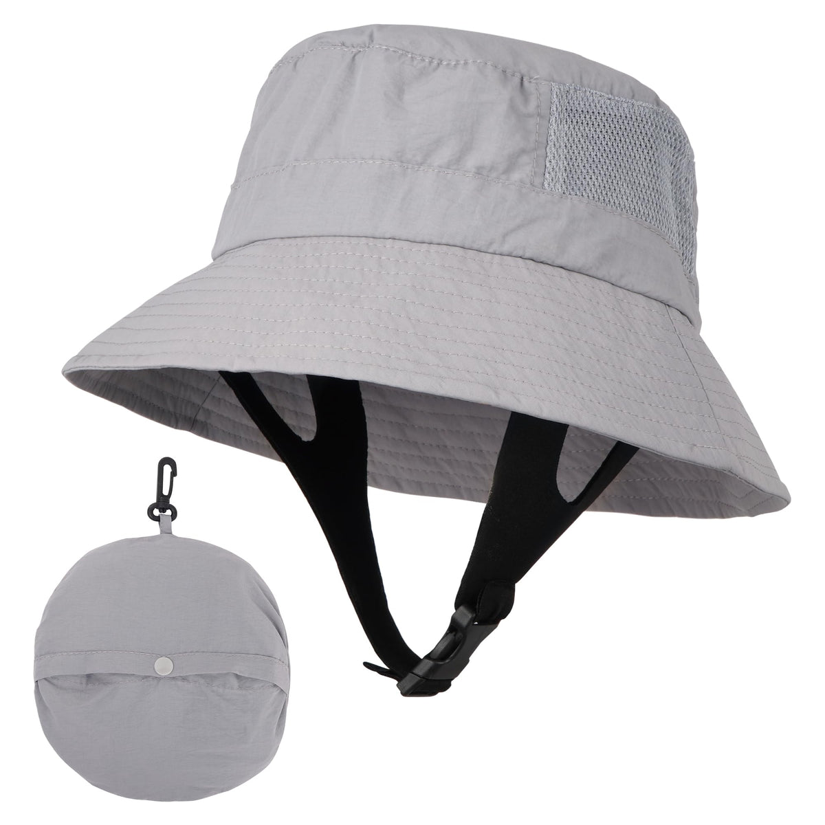 Hyuyikuwol bucket surf hat with UPF50+ shields the face during water sports.
