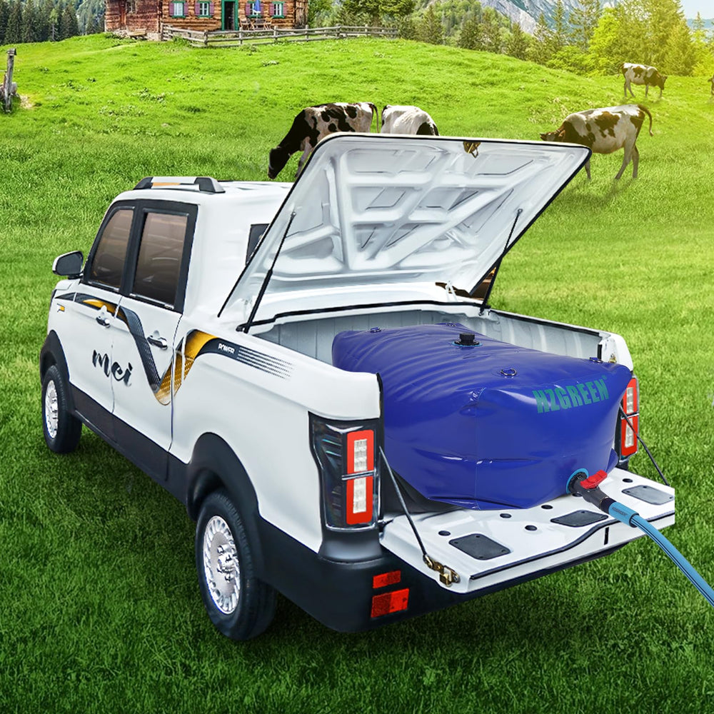 HZGREEN Water Bladder 1000L filled outdoors supports reliable water supply for camping.