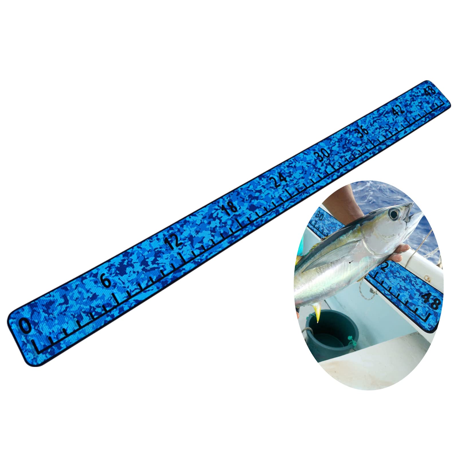 Hzkaicun 48-inch fish ruler with adhesive back for quick on-boat measurement