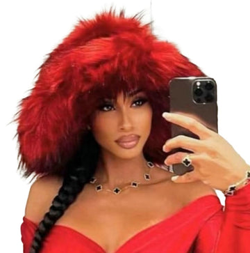 Hzxsny women's furry bucket hat close-up showing plush faux fur warmth for winter comfort.